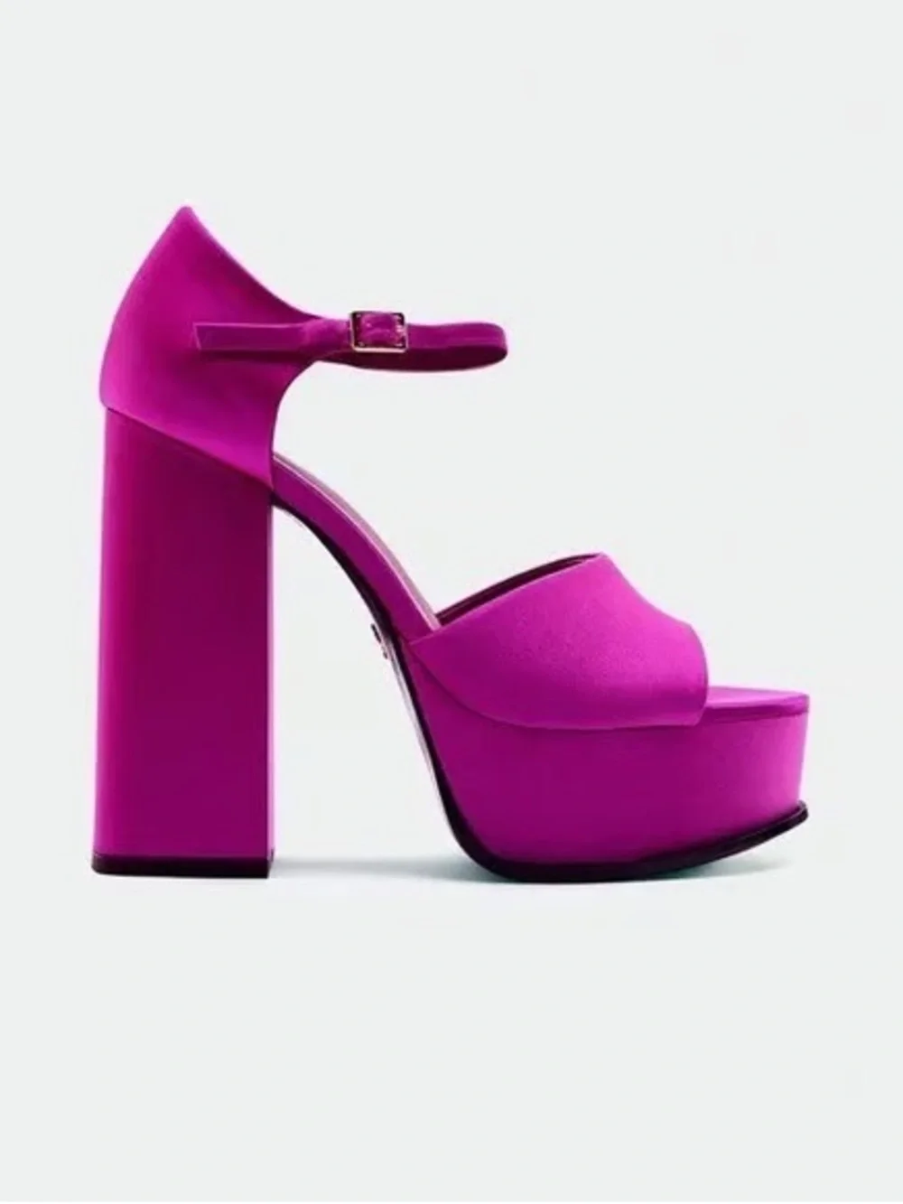 Zara • Fuschia satin platform heels